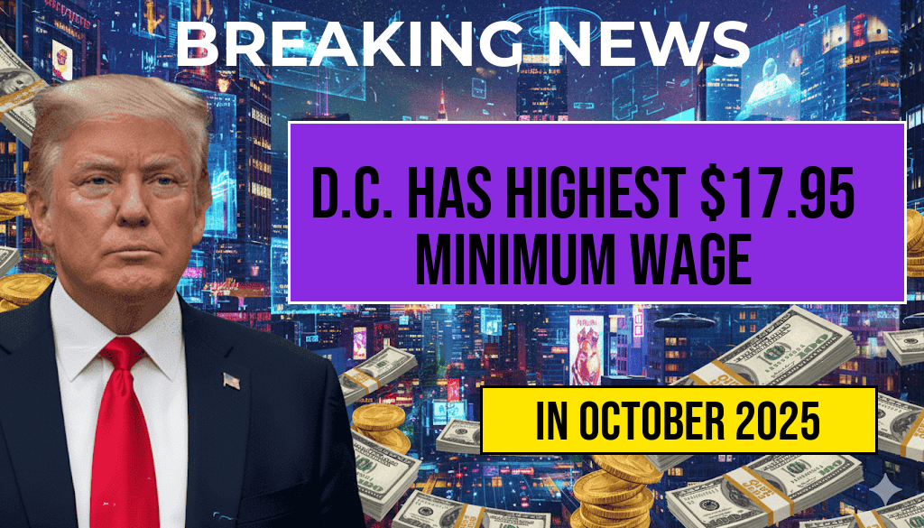 Washington D.C. Leads with Highest Minimum Wage at Seventeen Dollars and Ninety-Five Cents per Hour
