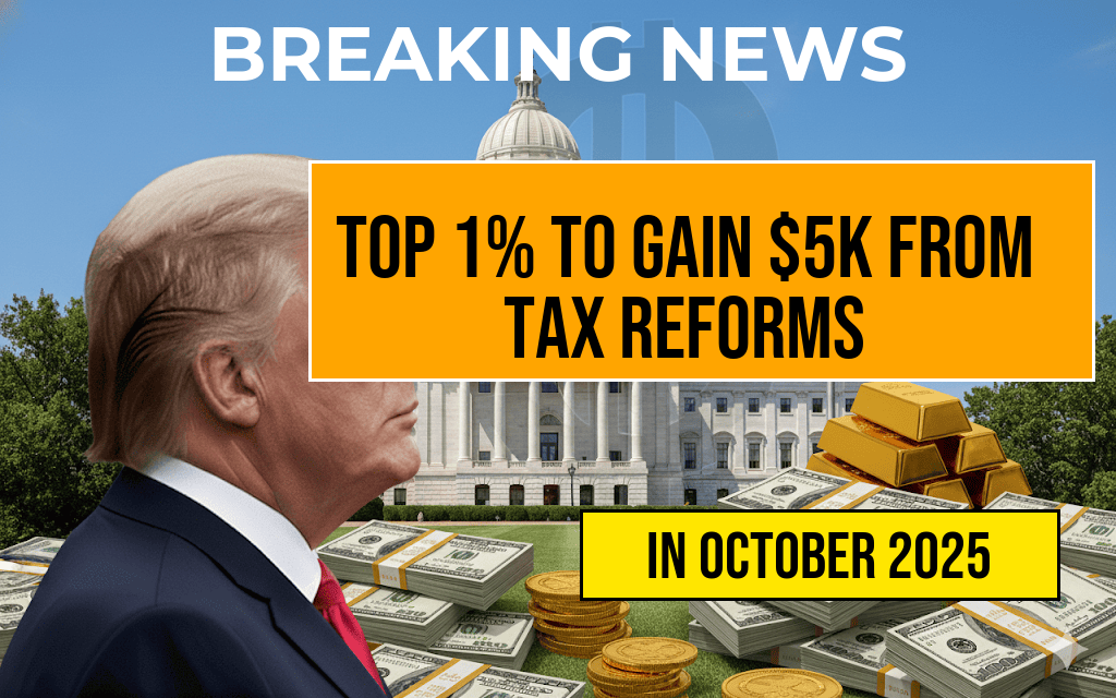 Wealthiest Americans in the Top 1% Set to Gain $5,000 in Net Income from Recent Tax Reforms